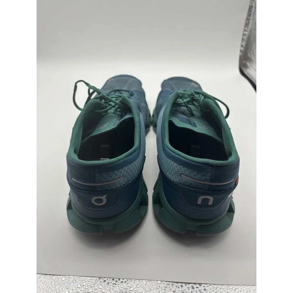 On Running Cloud X Mens 14 Teal Green Mesh Athletic Training Shoes Low Top